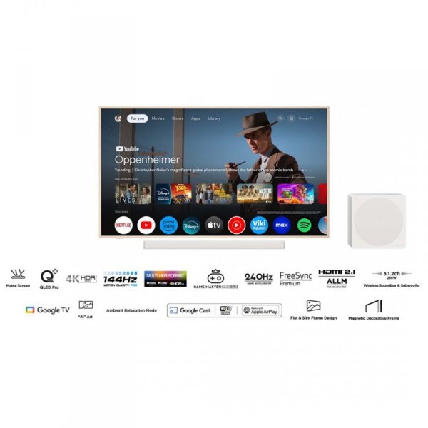 Telewizor 55&quot; TCL 55A300 PRO QLED 4K 144Hz Google TV