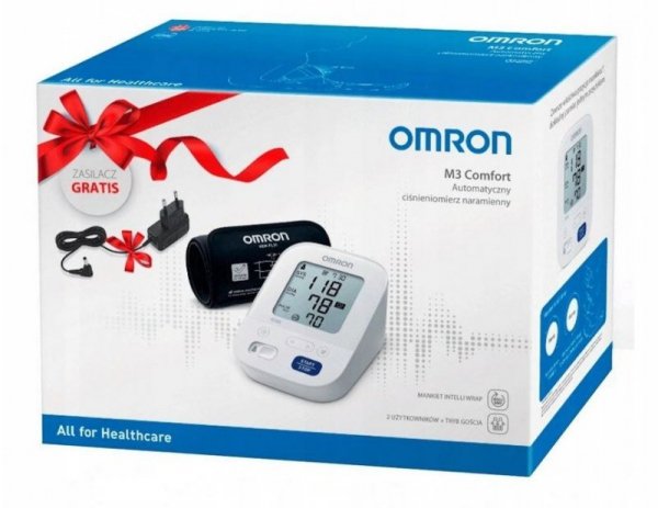 Ciśnieniomierz Omron M3 COMFORT + zasilacz Prezent