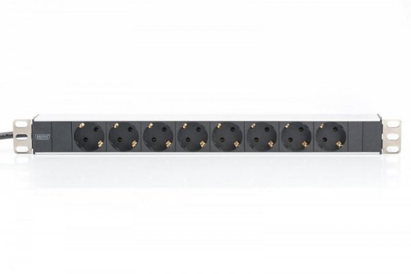 Digitus Listwa zasilająca PDU 19&quot; RACK 8xSchuko, 2m 1xSchuko, 16A, aluminiowa