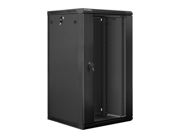 Lanberg Szafa instalacyjna wisząca 19&#039;&#039; 22U 600X600mm czarna (drzwi      szklane)