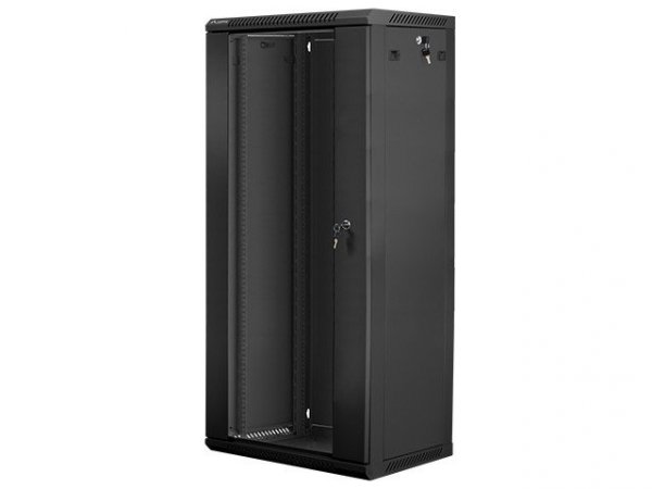 Lanberg Szafa instalacyjna wisząca 19&#039;&#039; 27U 600X450mm czarna (drzwi      szklane)