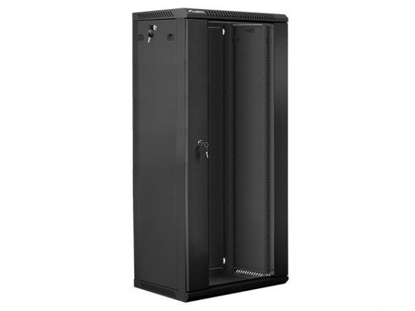Lanberg Szafa instalacyjna wisząca 19&#039;&#039; 27U 600X450mm czarna (drzwi      szklane)