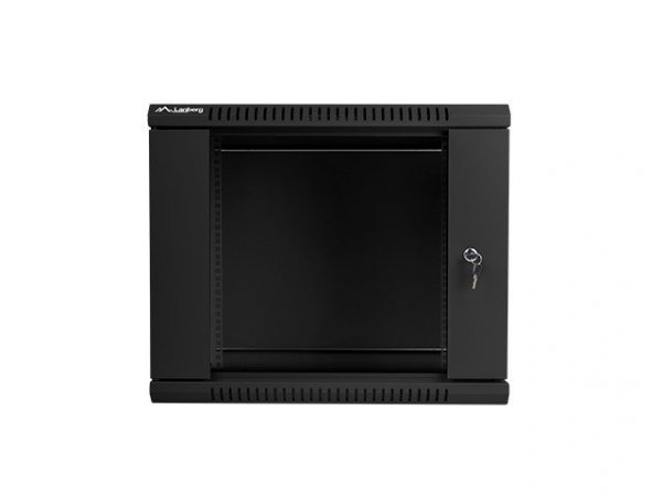 Lanberg Szafa instalacyjna wisząca 19&#039;&#039; 9U 600X600mm czarna (drzwi       szklane)