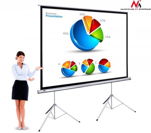 Maclean Ekran projekcyjny MC-712 150&quot; 4:3 dwa statywy