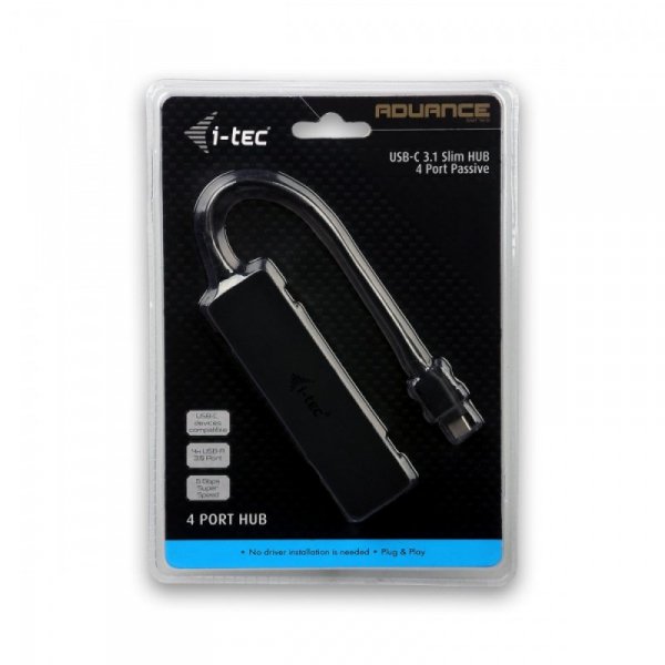 i-tec USB-C Slim pasywny HUB 4x USB 3.0 do podłączenia USB-A/USB-C