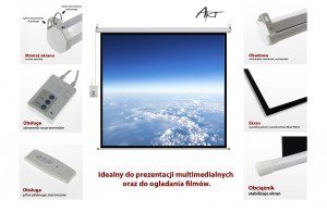 ART Ekran elektryczny 16:9 119&quot; 264x147cm z pilotem FS-119 16:9