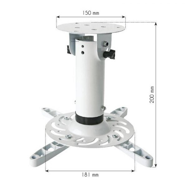 Techly Ramię do projektora 20 cm, sufitowe, 15kg białe