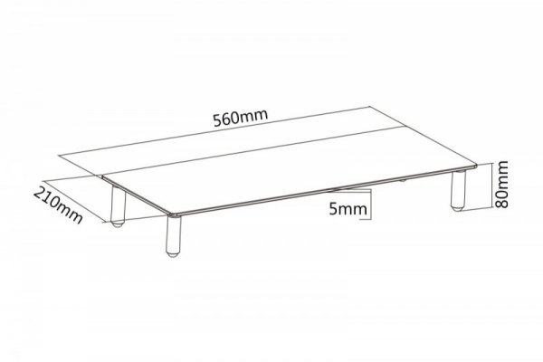 Digitus Szklana podstawa dla monitora, powierzchnia robocza: 56x21cm, max. obciążenie: 20kg