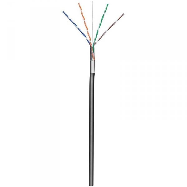 Techly Kabel skrętka zewnętrzna F/UTP Cat5e 4x2 drut CCA 305m czarny