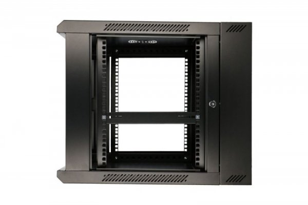 Extralink Szafka wisząca rack 12U 600x600 czarna dwusekcyjna