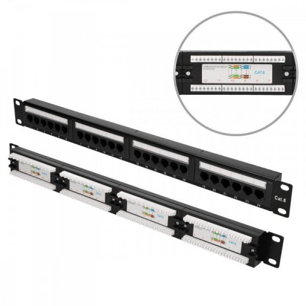 Extralink Patchpanel 24 porty CAT6 UTP V2