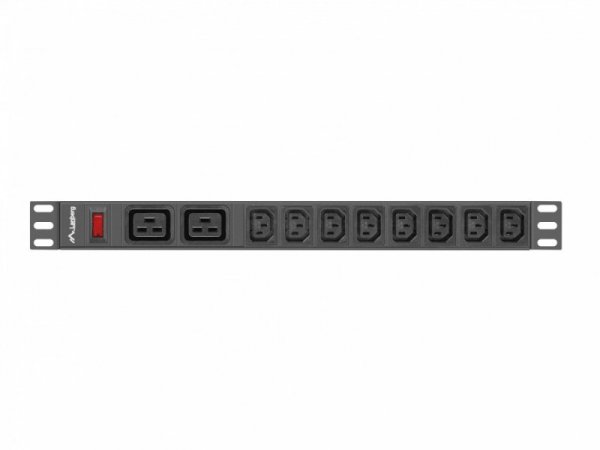 Lanberg Listwa zasilająca Rack PDU 19 cali 1U 16A 2X C19 8X IEC C13 czarny C20