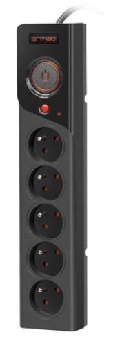 Armac Listwa zasilająca Z5 5m 5x230V 10A  Z5/50/CZ czarna