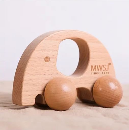 iWood Drewniany samochodzik do chwytania Słoń