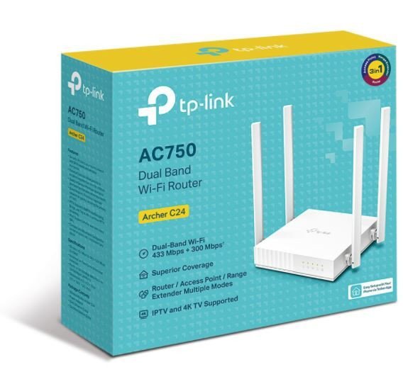 TP-LINK Router Archer C24  AC750 1WAN 4LAN