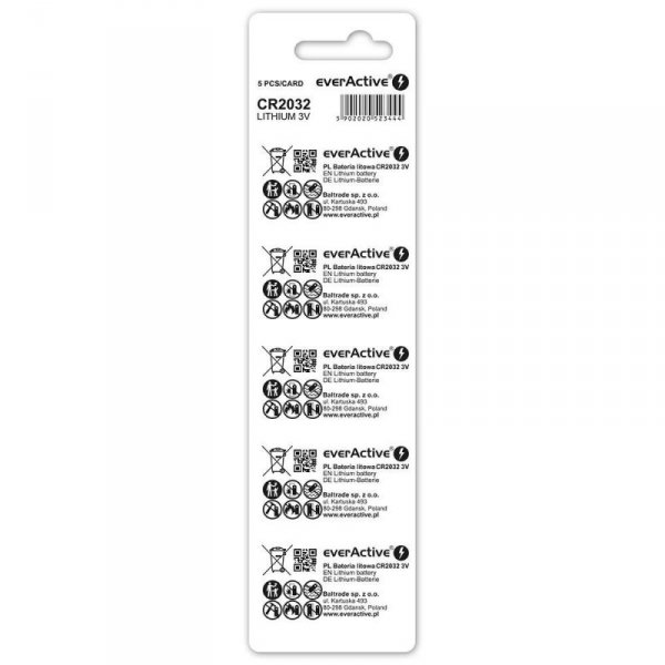 everActive Baterie litowe CR2032 3V Blister 5 szt