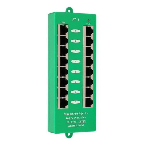 Extralink PoE Injector 8 portów Gigabit