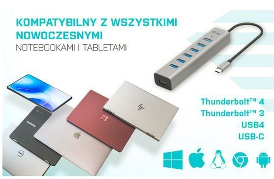 i-tec Hub USB-C Charging Metal HUB 7 Port
