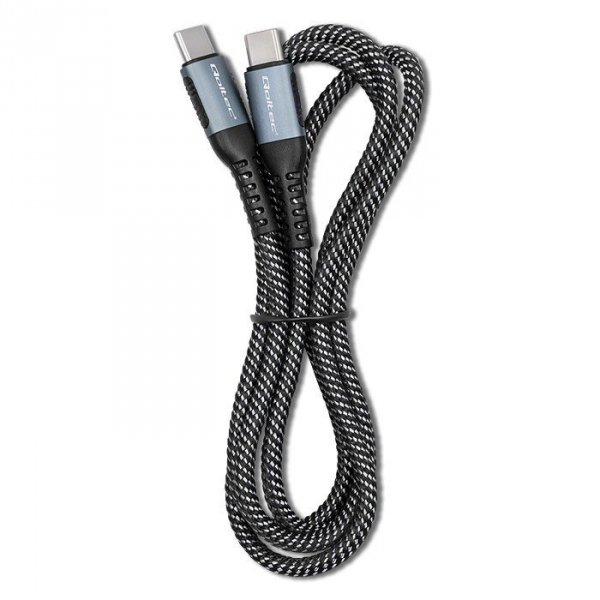Qoltec Kabel USB 2.0 typ C | USB 2.0 typ C 100W | QC 3.0| PD | 1.5m |   Czarny