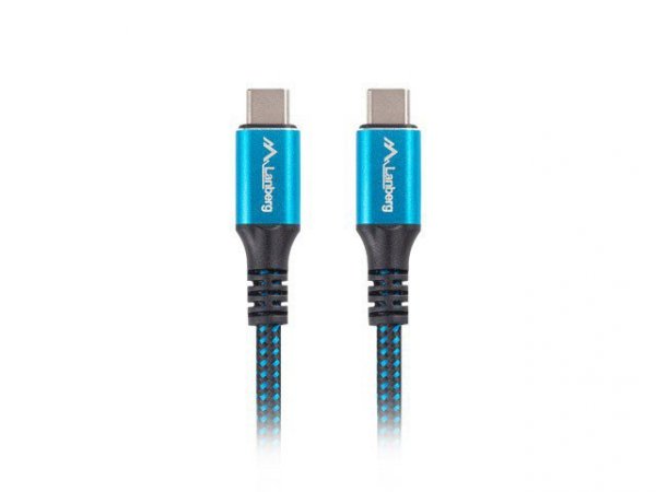 Lanberg Kabel USB-C M/M USB4 0.5m 100W 8K 60HZ czarno-niebieski