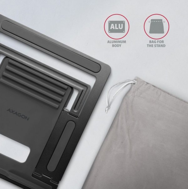 AXAGON STND-L Podstawa do laptopów aluminiowa 10-16&quot;, 4 regulowane kąty nachylenia