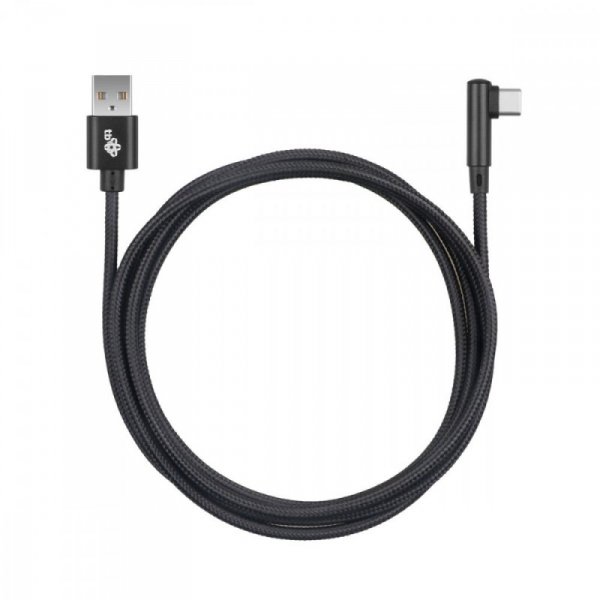 TB Kabel USB-USB C 1.5m kątowy, czarny sznurek