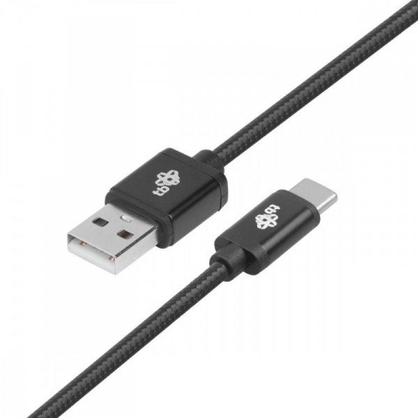 TB Kabel USB-USB C 1.5m czarny sznurek premium
