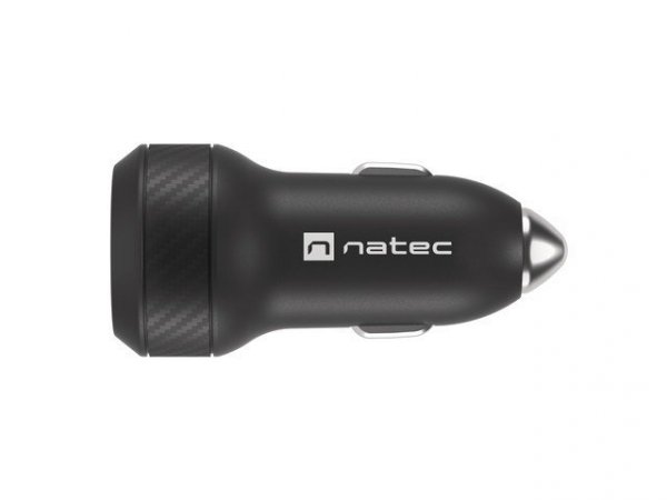 Natec Ładowarka samochodowa Coney 1x USB 1x USB-C QC 3.0 48W Czarna
