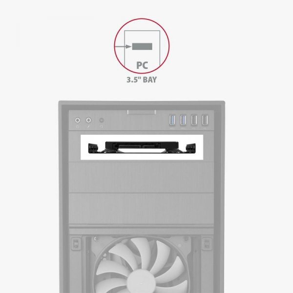 AXAGON RHD-125B Ramka metalowa do montażu 1x 2.5&quot; HDD w pozycji 3.5&quot; Czarna