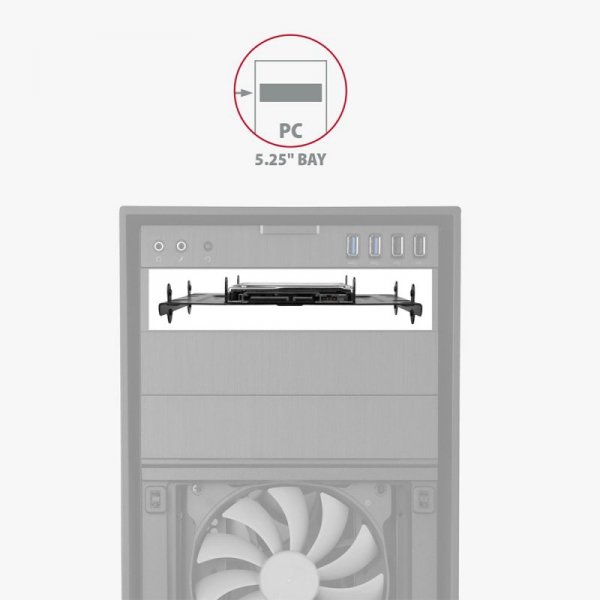 AXAGON RHD-435 Ramka metalowa do montażu 4x 2.5&quot; HDD (2x 2.5&quot; HDD/SSD & 1x 3.5&quot; HDD) w pozycji 5.25&quot; Czarna