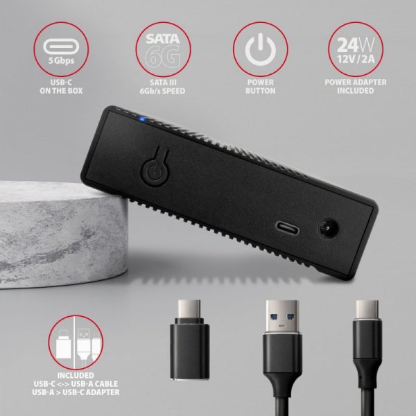 AXAGON EE35-GTR Obudowa zewnętrzna aluminiowa USB3.2 Gen1 - SATA 6G 3.5&quot;