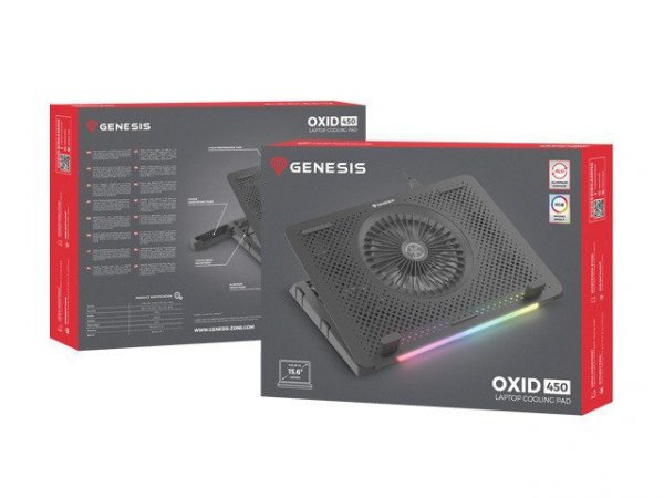 Natec Podstawka pod notebook Genesis Oxid 450 RGB  15.6&#039;&#039;