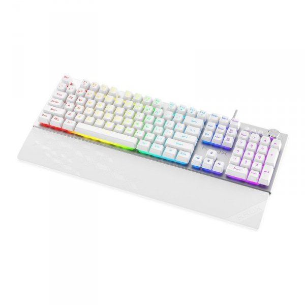 Krux Klawiatura Frost RGB srebrno-biała