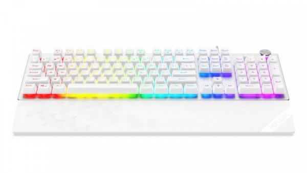 Krux Klawiatura Frost RGB srebrno-biała