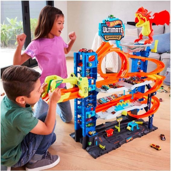 Hot Wheels Zestaw City Mega Garaż Atak smoka