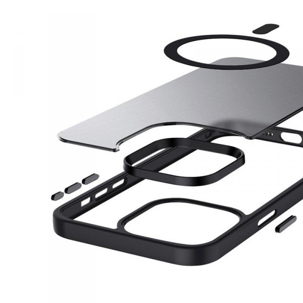 CRONG Etui Hybrid Frost MAG Cover iPhone 15 Pro Max MagSafe Czarne