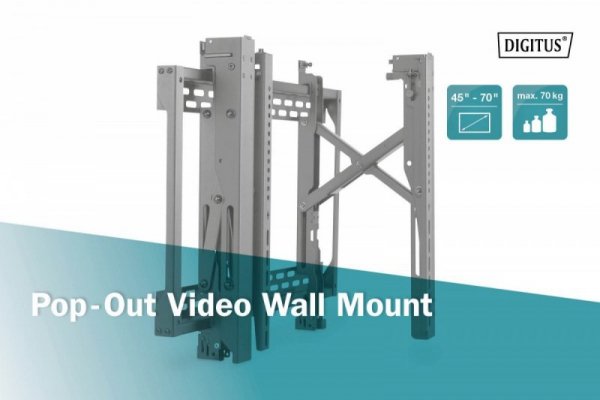 Digitus Uchwyt do ściany wideo, 45-70&quot; max. obciążenie 70kg, VESA max. 600x400