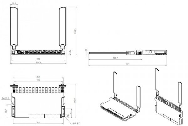 MikroTik Router 802.11a xWi-Fi6L009UiGS-2HaxD-IN