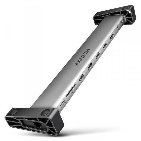 AXAGON HMC-10HLS Wieloportowy hub USB 9in1, 5Gbps, 4x USB-A, HDMI 4K/60Hz, GLAN, SD/microSD, PD 100W, 25cm USB-C kabel