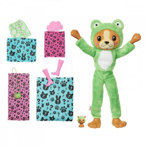 Mattel Lalka Barbie Cutie Reveal Piesek - Żaba