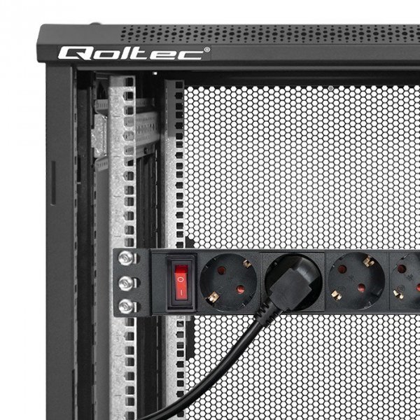 Qoltec Listwa zasilająca PDU do RACK 10&quot; | 1U | 16A | 4xSchuko | 1.8m