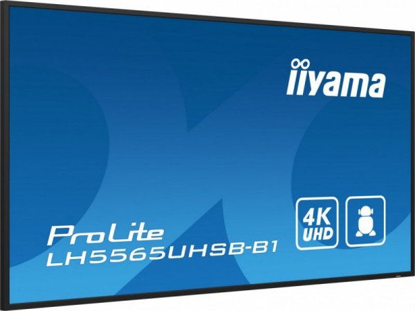 IIYAMA Monitor 55 cali LH5565UHSB-B1, 24/7, IPS, ANDROID 11, 4K, 800cd, iiSignage2, SDM, 2x HDMI, DP, 2x USB,2x 10W, RJ45, WiFi,