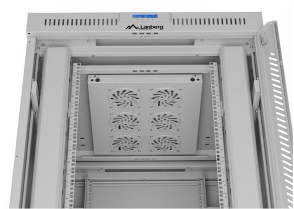 Lanberg Szafa stojąca rack 19&#039;&#039; 42U 800x1000 szara drzwi szkalne flat pack