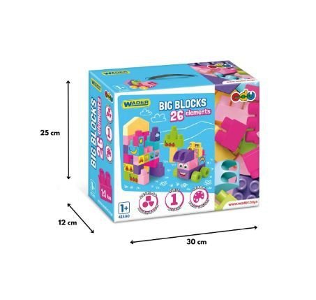 Wader Klocki 26 elementów Big Blocks różowe