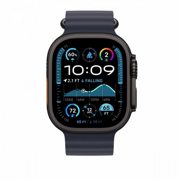 Apple Przedłużka do paska Ocean w kolorze granatu do koperty 49 mm - elementy z tytanu w kolorze czarnym