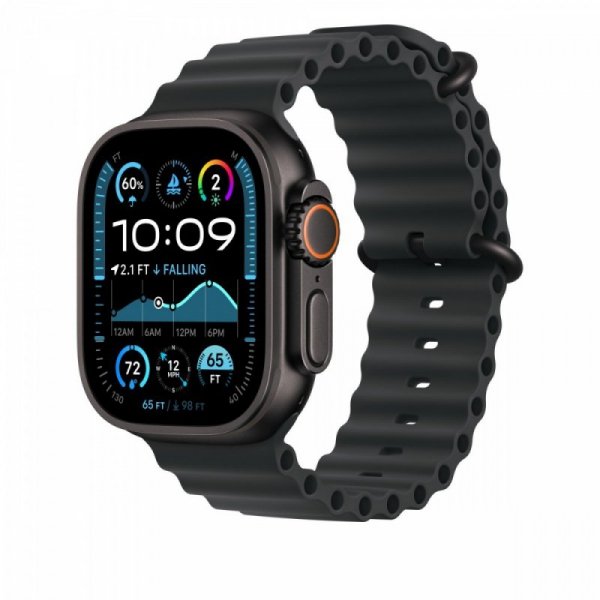 Apple Pasek Ocean w kolorze czarnym do koperty 49 mm - elementy z tytanu w kolorze czarnym