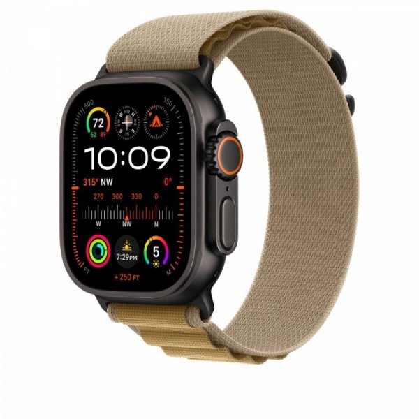 Apple Opaska Alpine w kolorze beżu do koperty 49 mm - rozmiar S - elementy z tytanu w kolorze czarnym