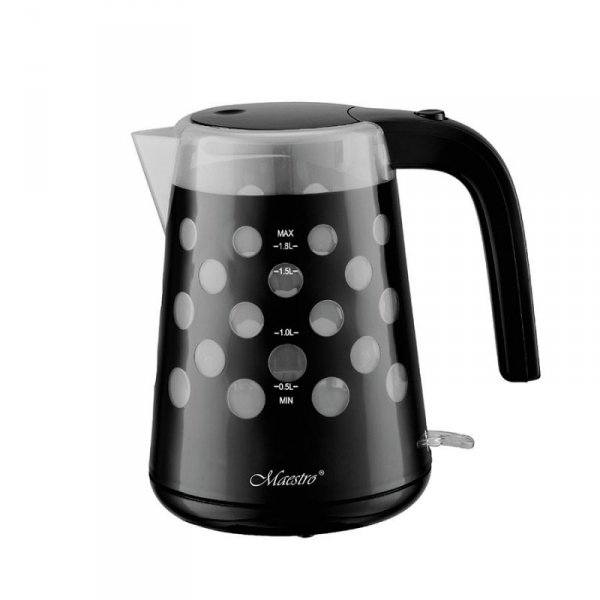 Feel-Maestro Czajnik elektryczny 1,7l  2200W &quot;KROPKI&quot;  MR-045-BLACK