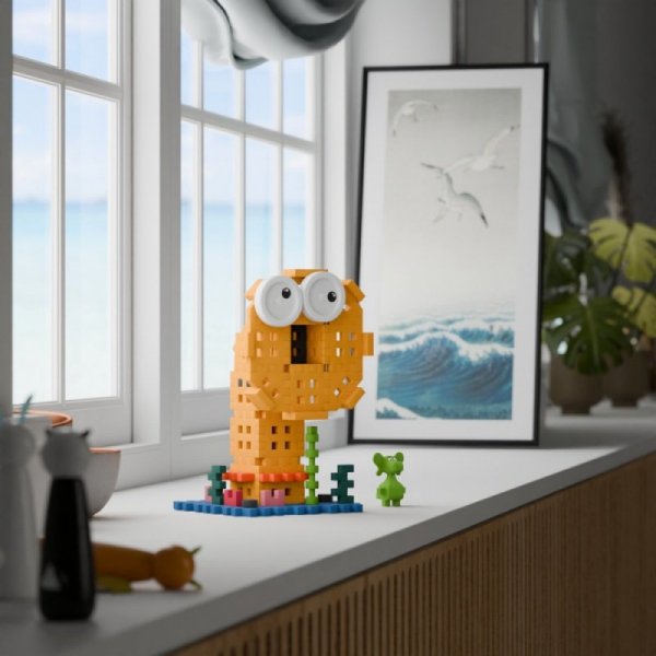 Marioinex Klocki Mini Waffle - Diplodok i morska syrena 60 elementów