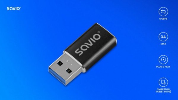 Savio Adapter USB-C 3.1 (F) - USB-A 3.1 (M)  AK-81